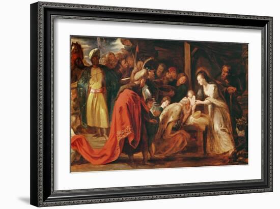 The Adoration of the Magi, C.1617-18 (Oil on Canvas)-Peter Paul Rubens-Framed Giclee Print