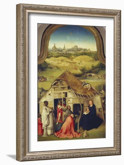 The Adoration of the Magi. (Center Panel of the Epiphany Altarpiece), about 1510-Hieronymus Bosch-Framed Giclee Print