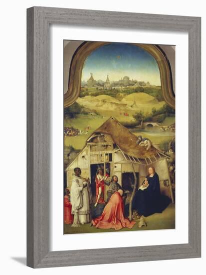 The Adoration of the Magi. (Center Panel of the Epiphany Altarpiece), about 1510-Hieronymus Bosch-Framed Giclee Print