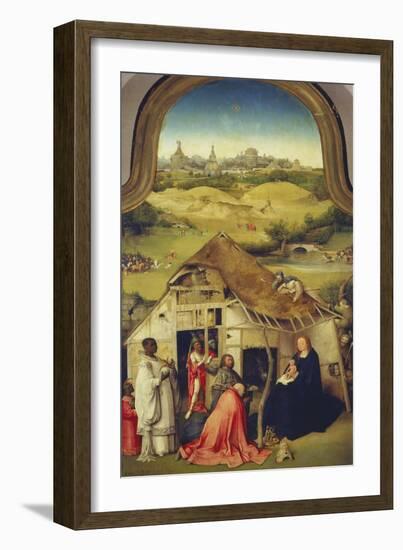 The Adoration of the Magi. (Center Panel of the Epiphany Altarpiece), about 1510-Hieronymus Bosch-Framed Giclee Print