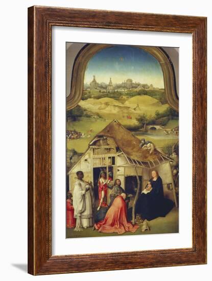 The Adoration of the Magi. (Center Panel of the Epiphany Altarpiece), about 1510-Hieronymus Bosch-Framed Giclee Print