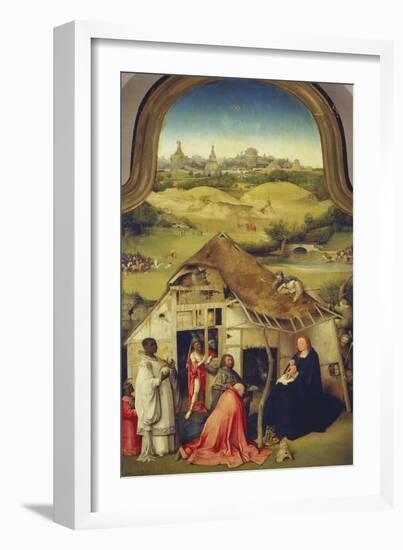 The Adoration of the Magi. (Center Panel of the Epiphany Altarpiece), about 1510-Hieronymus Bosch-Framed Giclee Print