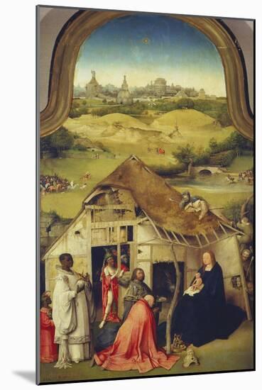 The Adoration of the Magi. (Center Panel of the Epiphany Altarpiece), about 1510-Hieronymus Bosch-Mounted Giclee Print
