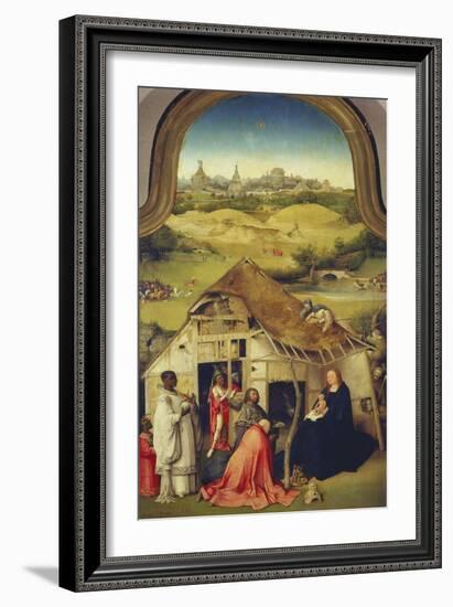 The Adoration of the Magi. (Center Panel of the Epiphany Altarpiece), about 1510-Hieronymus Bosch-Framed Giclee Print