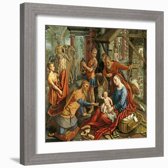 The Adoration of the Magi, Central Panel, C.1560-Pieter Aertsen-Framed Giclee Print