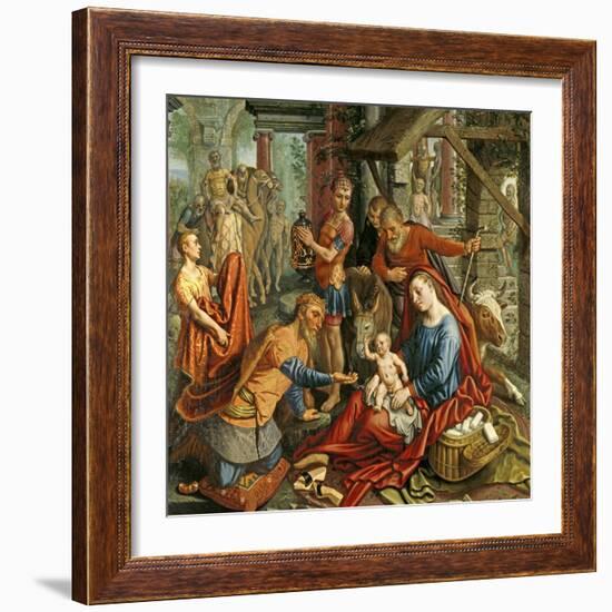 The Adoration of the Magi, Central Panel, C.1560-Pieter Aertsen-Framed Giclee Print