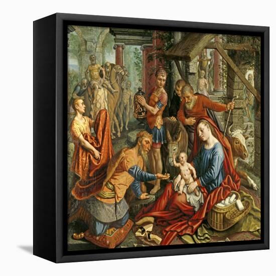 The Adoration of the Magi, Central Panel, C.1560-Pieter Aertsen-Framed Premier Image Canvas