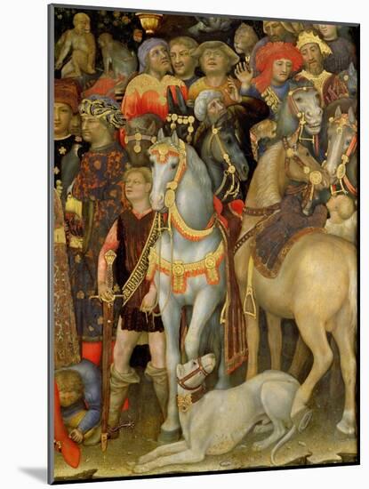 The Adoration of the Magi, Detail of Riders, Horses and Dog, 1423-Gentile Da Fabriano-Mounted Giclee Print