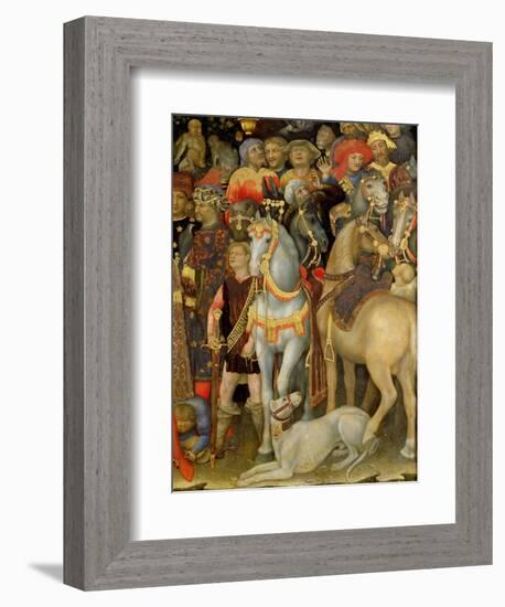 The Adoration of the Magi, Detail of Riders, Horses and Dog, 1423-Gentile Da Fabriano-Framed Giclee Print