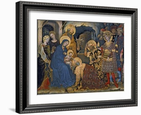 The Adoration of the Magi, Detail of Virgin and Child with Three Kings, 1423-Gentile Da Fabriano-Framed Giclee Print