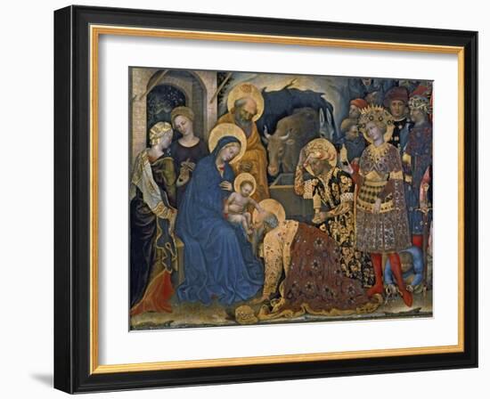 The Adoration of the Magi, Detail of Virgin and Child with Three Kings, 1423-Gentile Da Fabriano-Framed Giclee Print