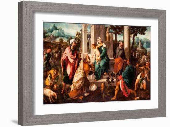 The Adoration of the Magi, Early16th C-Bonifacio Veronese-Framed Giclee Print