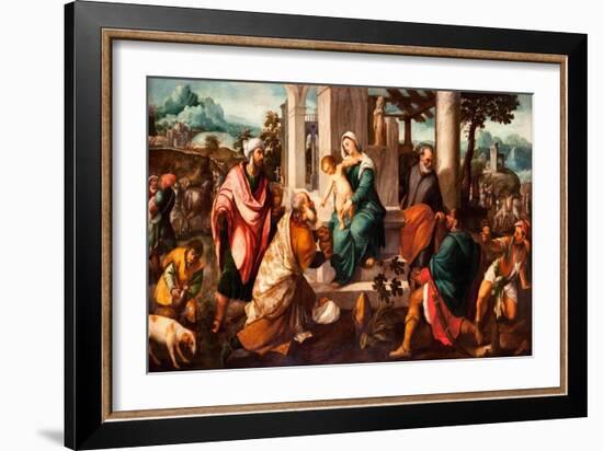 The Adoration of the Magi, Early16th C-Bonifacio Veronese-Framed Giclee Print