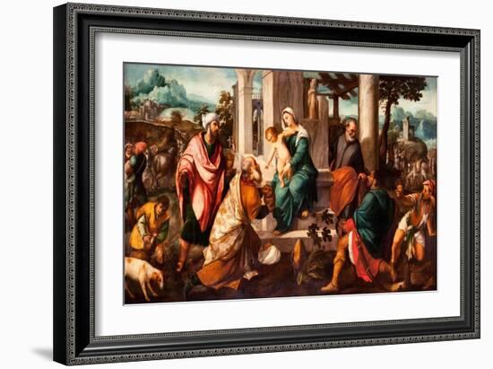 The Adoration of the Magi, Early16th C-Bonifacio Veronese-Framed Giclee Print