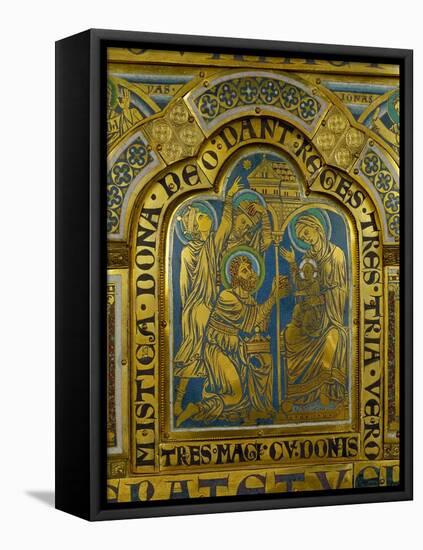 The Adoration of the Magi, Enamel, Verdun Altar, Begun 1181-Nicholas of Verdun-Framed Premier Image Canvas