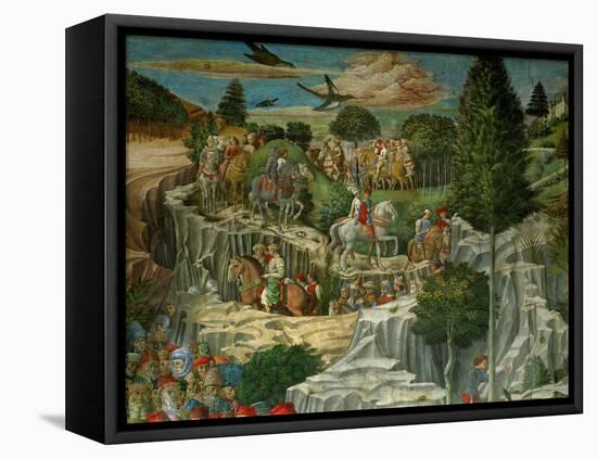 The Adoration of the Magi. Fresco (1459).-Benozzo Gozzoli-Framed Premier Image Canvas