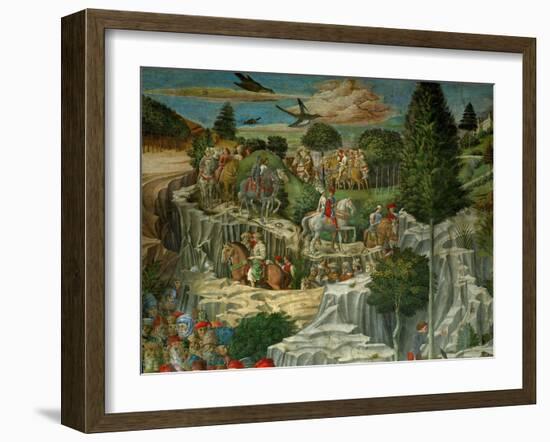 The Adoration of the Magi. Fresco (1459).-Benozzo Gozzoli-Framed Giclee Print