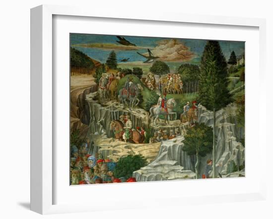 The Adoration of the Magi. Fresco (1459).-Benozzo Gozzoli-Framed Giclee Print