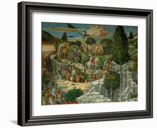 The Adoration of the Magi. Fresco (1459).-Benozzo Gozzoli-Framed Giclee Print