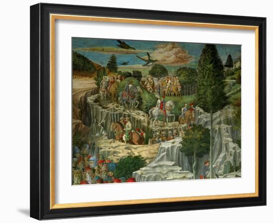 The Adoration of the Magi. Fresco (1459).-Benozzo Gozzoli-Framed Giclee Print