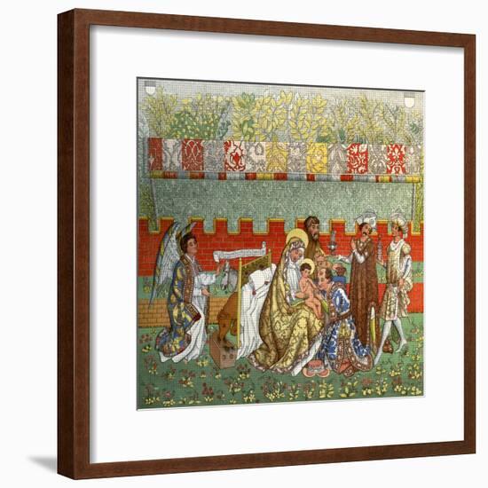 The Adoration of the Magi, the Tapestry of Berne, 14th Century-null-Framed Giclee Print