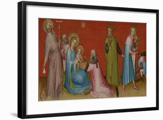 The Adoration of the Magi with Saint Anthony Abbot, c.1400-Franco-Flemish School-Framed Giclee Print