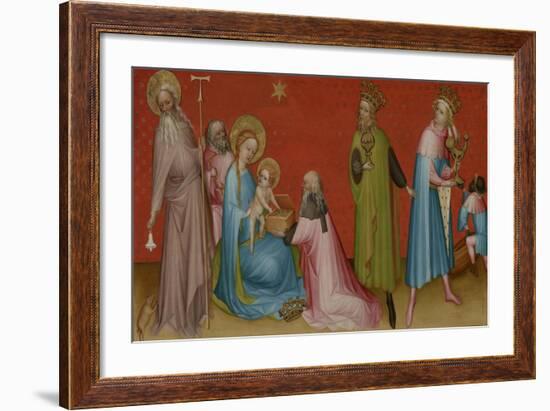 The Adoration of the Magi with Saint Anthony Abbot, c.1400-Franco-Flemish School-Framed Giclee Print