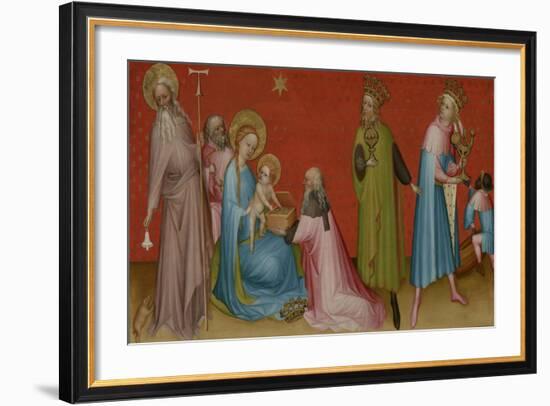 The Adoration of the Magi with Saint Anthony Abbot, c.1400-Franco-Flemish School-Framed Giclee Print