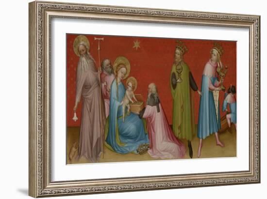 The Adoration of the Magi with Saint Anthony Abbot, c.1400-Franco-Flemish School-Framed Giclee Print