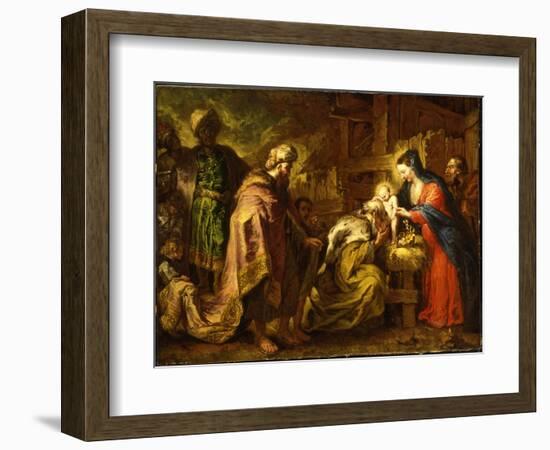 The Adoration of the Magi-Orazio de' Ferrari-Framed Giclee Print