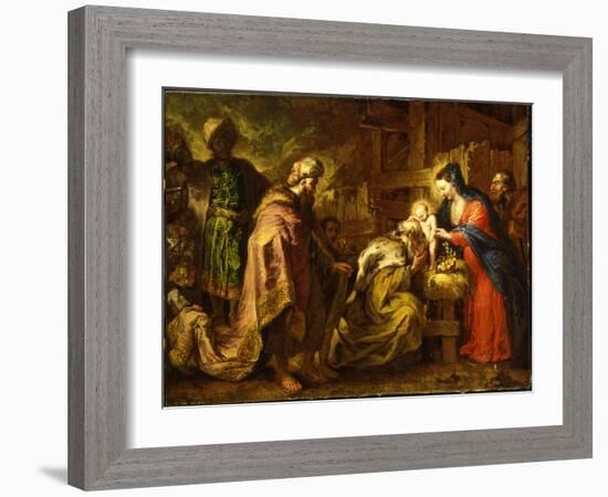 The Adoration of the Magi-Orazio de' Ferrari-Framed Giclee Print