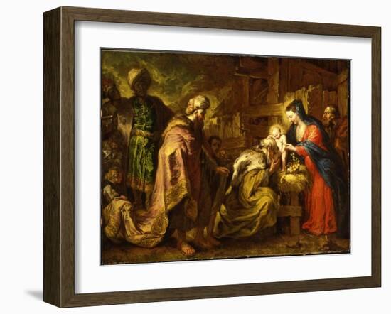 The Adoration of the Magi-Orazio de' Ferrari-Framed Giclee Print