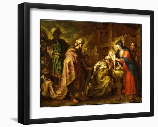 The Adoration of the Magi-Orazio de' Ferrari-Framed Giclee Print