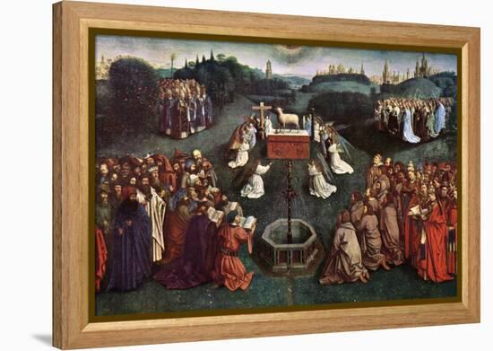 'The Adoration of the Mystic Lamb', The Ghent Altarpiece, 1432, (c1900-1920).Artist: Jan van Eyck-Jan Van Eyck-Framed Premier Image Canvas