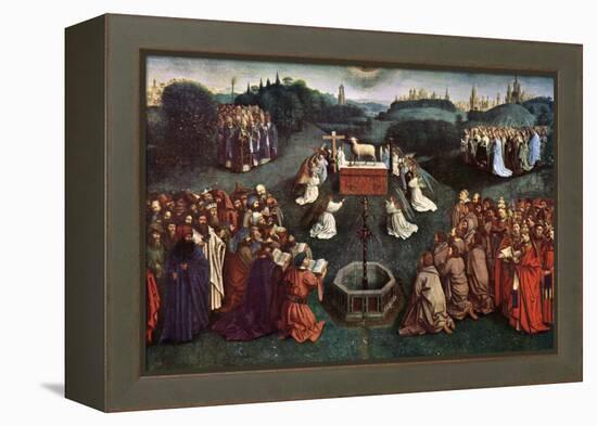 'The Adoration of the Mystic Lamb', The Ghent Altarpiece, 1432, (c1900-1920).Artist: Jan van Eyck-Jan Van Eyck-Framed Premier Image Canvas