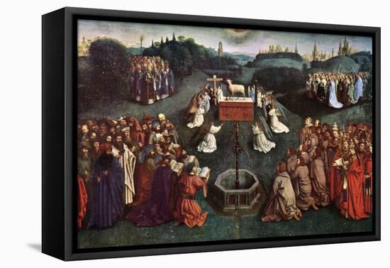 'The Adoration of the Mystic Lamb', The Ghent Altarpiece, 1432, (c1900-1920).Artist: Jan van Eyck-Jan Van Eyck-Framed Premier Image Canvas