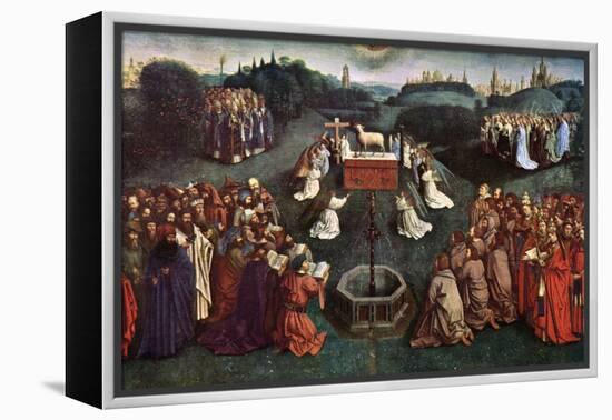 'The Adoration of the Mystic Lamb', The Ghent Altarpiece, 1432, (c1900-1920).Artist: Jan van Eyck-Jan Van Eyck-Framed Premier Image Canvas