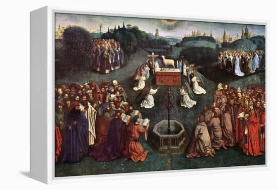 'The Adoration of the Mystic Lamb', The Ghent Altarpiece, 1432, (c1900-1920).Artist: Jan van Eyck-Jan Van Eyck-Framed Premier Image Canvas