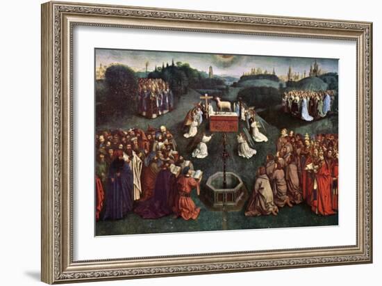 'The Adoration of the Mystic Lamb', The Ghent Altarpiece, 1432, (c1900-1920).Artist: Jan van Eyck-Jan Van Eyck-Framed Giclee Print