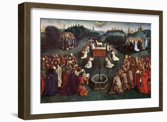 'The Adoration of the Mystic Lamb', The Ghent Altarpiece, 1432, (c1900-1920).Artist: Jan van Eyck-Jan Van Eyck-Framed Giclee Print