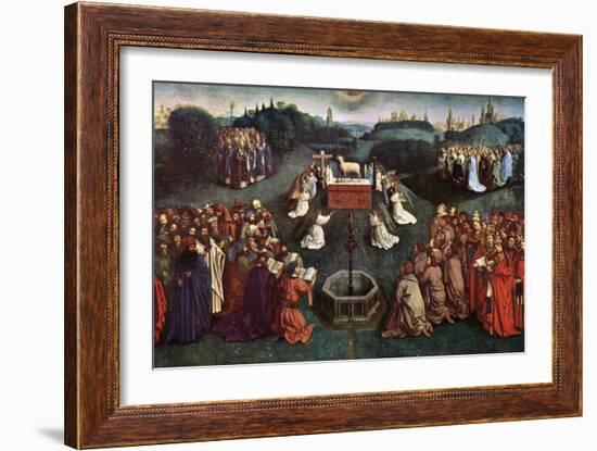 'The Adoration of the Mystic Lamb', The Ghent Altarpiece, 1432, (c1900-1920).Artist: Jan van Eyck-Jan Van Eyck-Framed Giclee Print