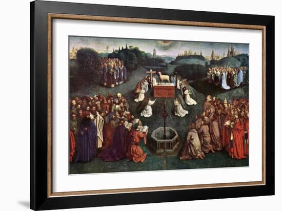 'The Adoration of the Mystic Lamb', The Ghent Altarpiece, 1432, (c1900-1920).Artist: Jan van Eyck-Jan Van Eyck-Framed Giclee Print