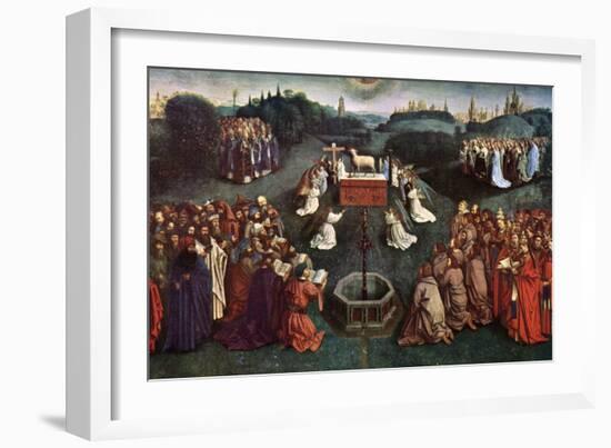 'The Adoration of the Mystic Lamb', The Ghent Altarpiece, 1432, (c1900-1920).Artist: Jan van Eyck-Jan Van Eyck-Framed Giclee Print