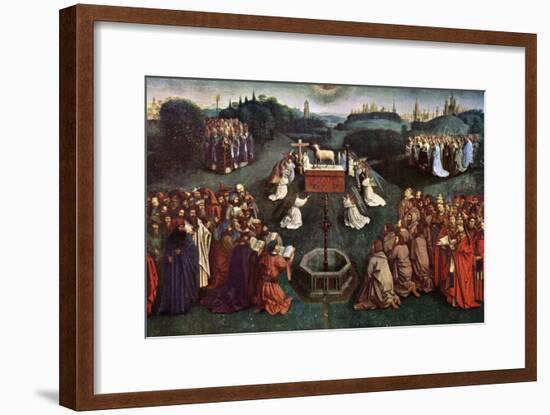 'The Adoration of the Mystic Lamb', The Ghent Altarpiece, 1432, (c1900-1920).Artist: Jan van Eyck-Jan Van Eyck-Framed Giclee Print