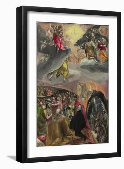 The Adoration of the Name of Jesus, 1570s-El Greco-Framed Giclee Print