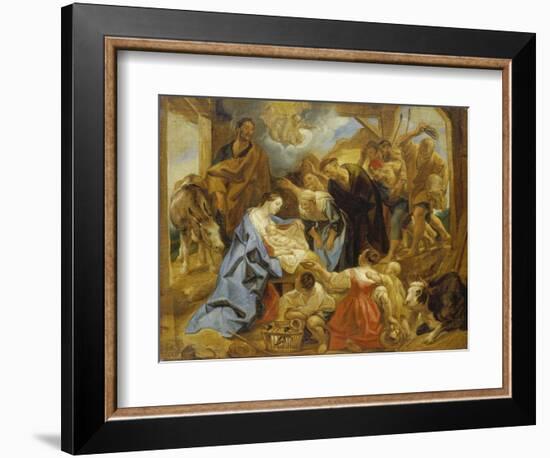 The Adoration of the Sheperds, 1653-Jacob Jordaens-Framed Giclee Print