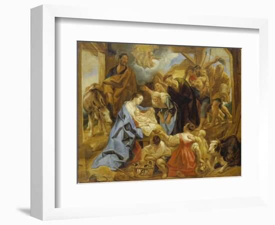 The Adoration of the Sheperds, 1653-Jacob Jordaens-Framed Giclee Print