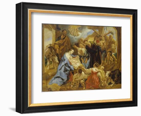 The Adoration of the Sheperds, 1653-Jacob Jordaens-Framed Giclee Print