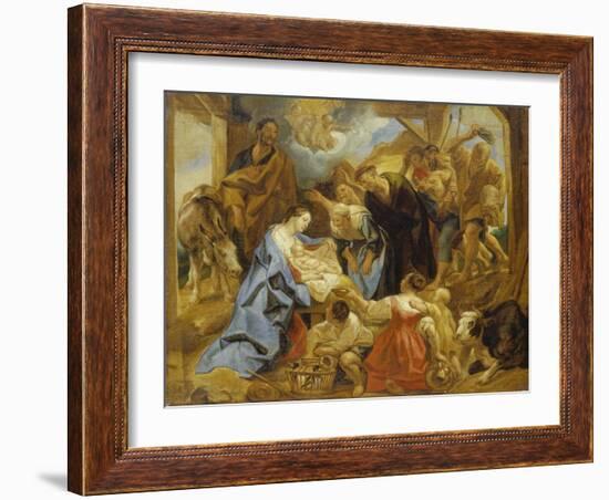 The Adoration of the Sheperds, 1653-Jacob Jordaens-Framed Giclee Print