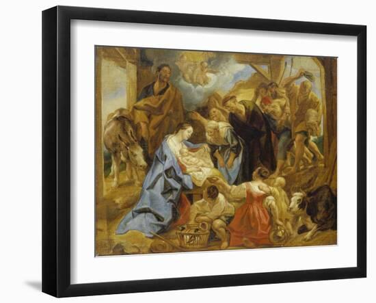 The Adoration of the Sheperds, 1653-Jacob Jordaens-Framed Giclee Print